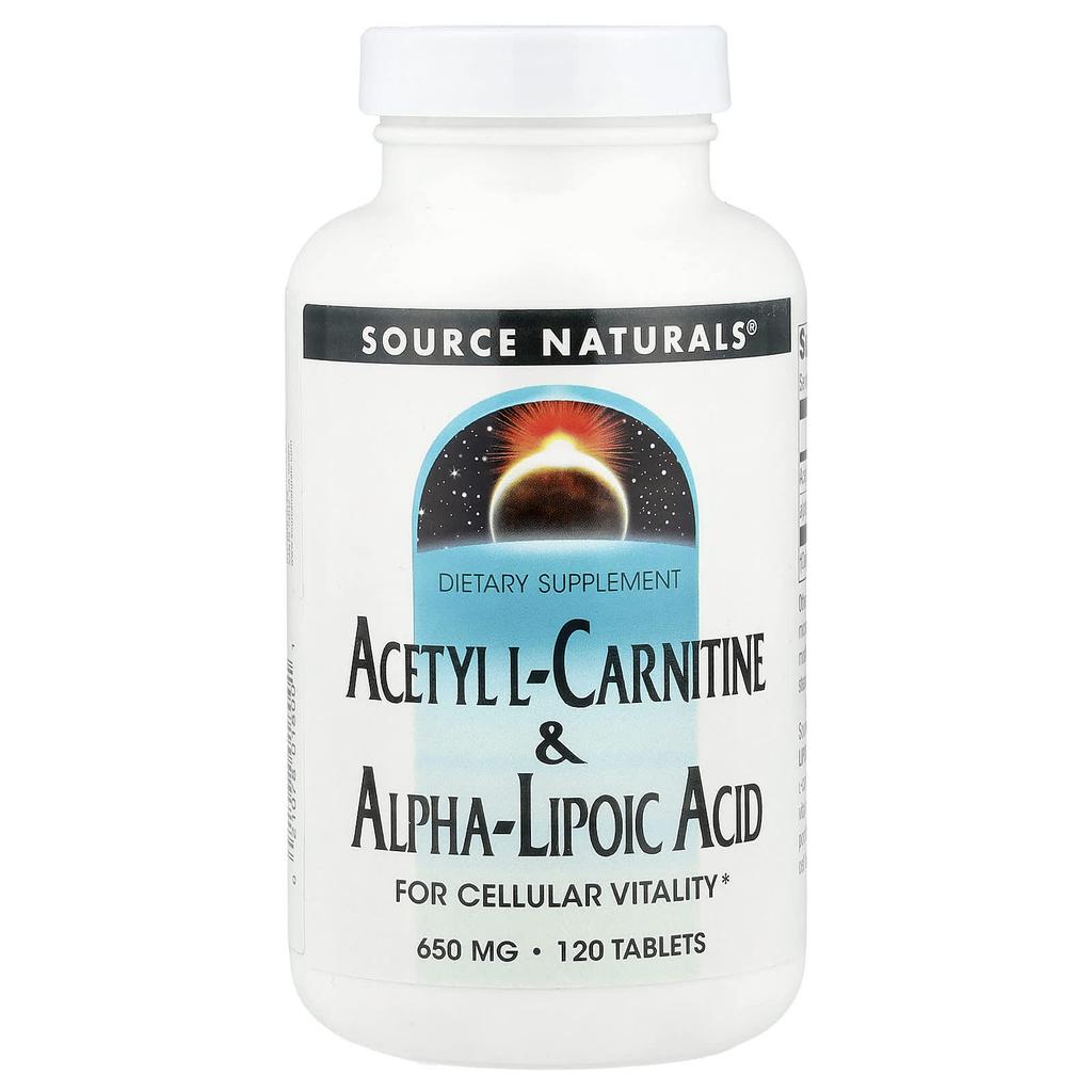 Acetyl-L-Carnitine & Alpha Lipoic Acid, 650Mg, 120 Tablets