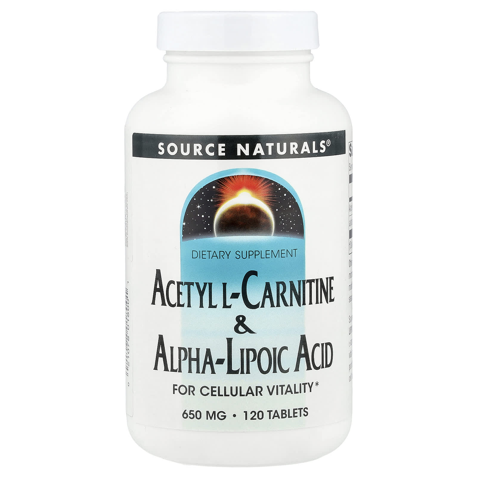 

Acetyl-L-Carnitine & Alpha Lipoic Acid, 650Mg, 120 Tablets