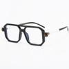 New Vintage Square Double Beam Fashion Sunglasses tofu pudding Mirror Leg Design Street Shoot INS Flat Mirror Female