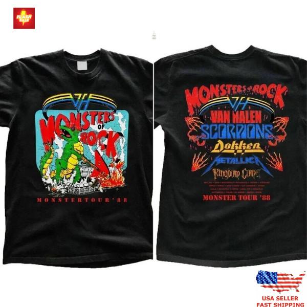Trending 1988 Monsters Of Rock Tour Concert T-Shirt, Monsters Tour  88 Shirt Unisex T-Shirt S