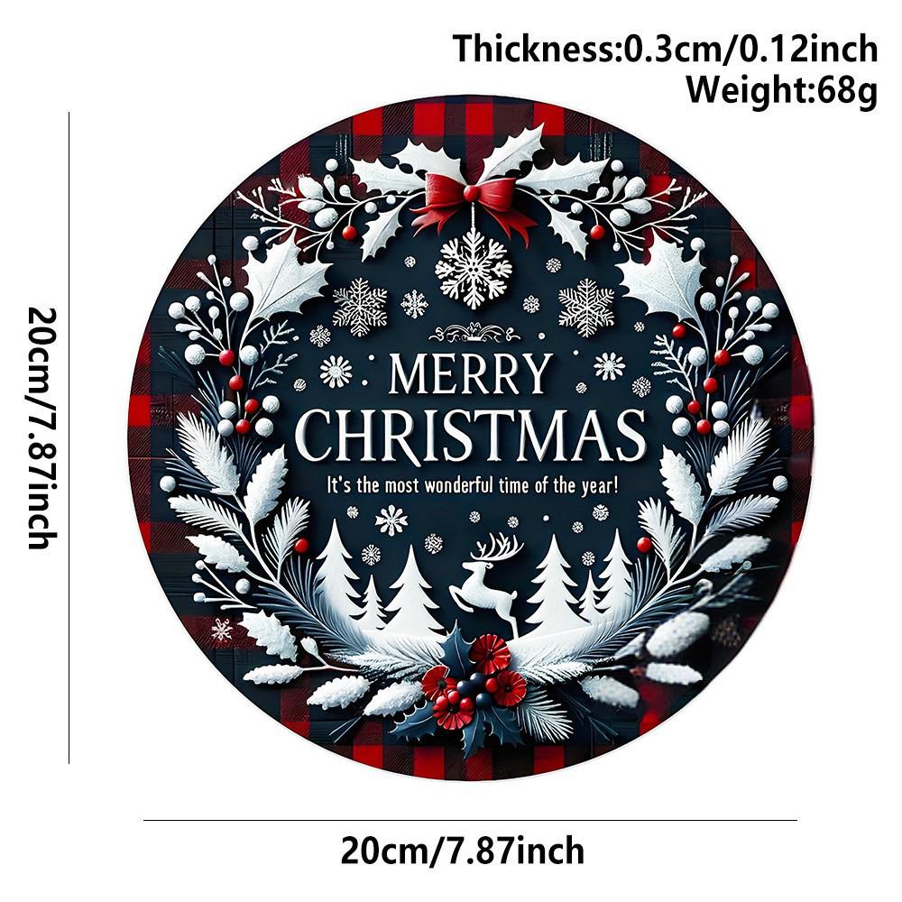 2026 Christmas Acrylic Hanging Sign Wall Decoration Round Door Ornament