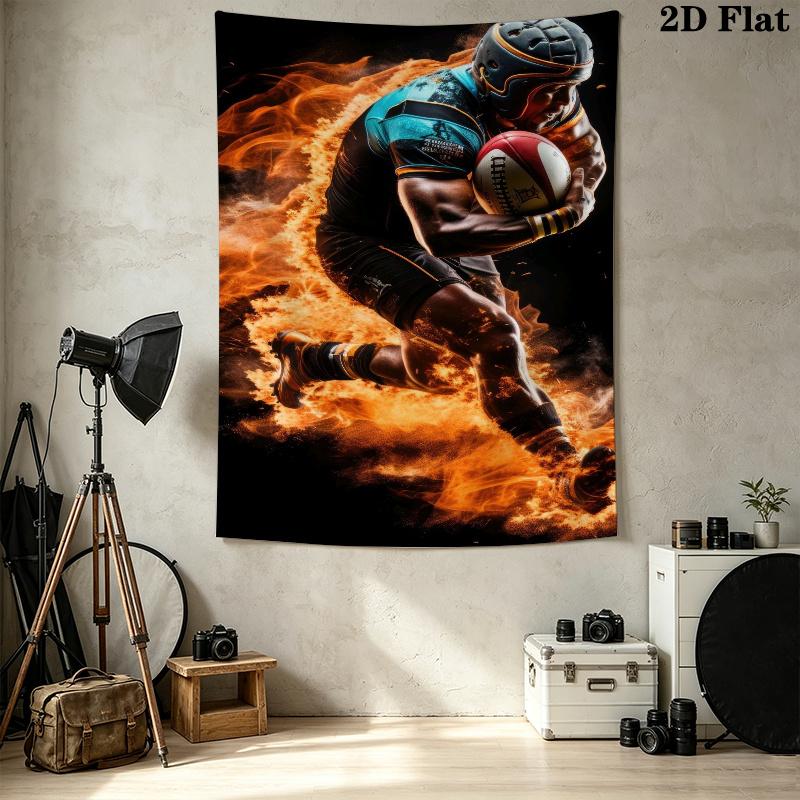 Football Wall Tapestry Aesthetic Wall Hanging Printed Fabric Blanket Decorative Tapestries for Bedroom Living Room Home Decor
