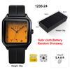 Fashion Square Watch for Men Women, Versatile Casual Arabic Dial Waterproof Quartz Wristwatch