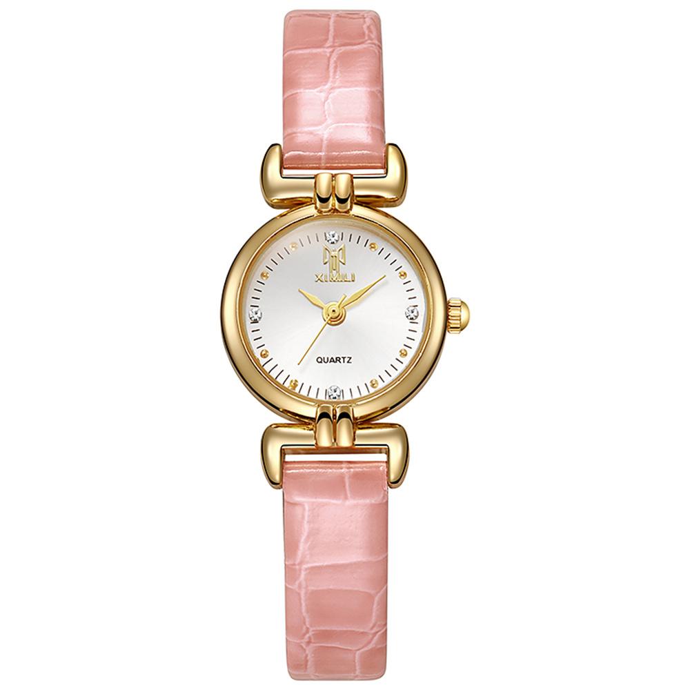 

Simple Rhinestone Quartz Watch Business Leather Women s Dress Clock Wristwatch