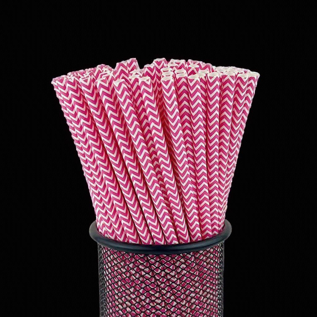 Individually Wrapped Biodegradable Striped Paper Straws