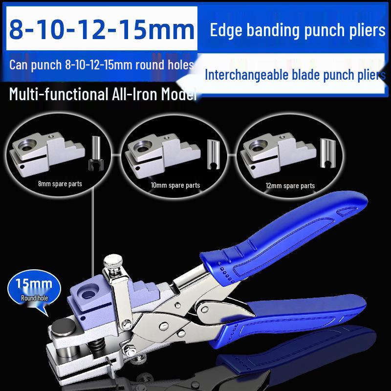 East Tour Multifunctional Edge Banding Hole Punch Woodworking Tool with Screw Hole Cover Pliers