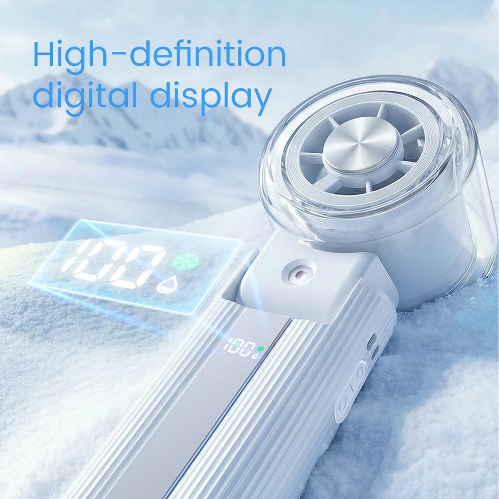 Portable Handheld Misting Fan Ice Cooling Fan Semiconductor Compressed Air Humidifier USB Folding Fan 3600mAh Summer Gift