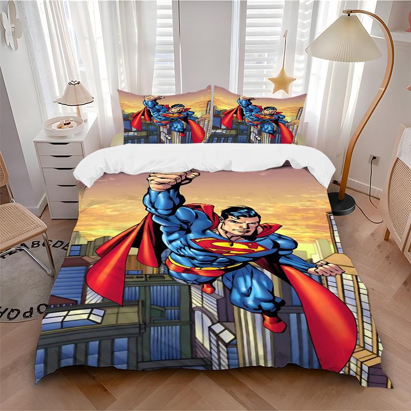 3pcs Superman Cover Set,Soft Comfortable Duvet Cover,Guest Room (1*Duvet Cover + 2*Pillowcases, Without Core) yy251024120