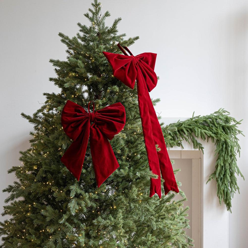 Velvet Large Bow Ribbon Decoration for Christmas Home and For Window Hanging Ornament Enhancing Seasonal Decor