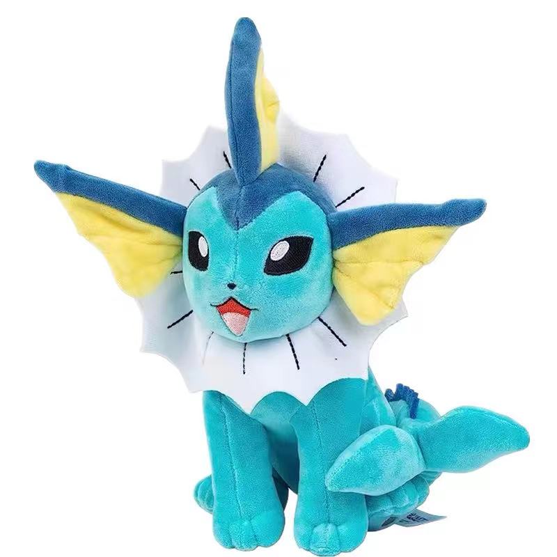 Soft Vaporeon Plush Toy Cute Anime Stuffed Animal Gift For Kids Boys Girls Easter Basket Stuffer 20cm