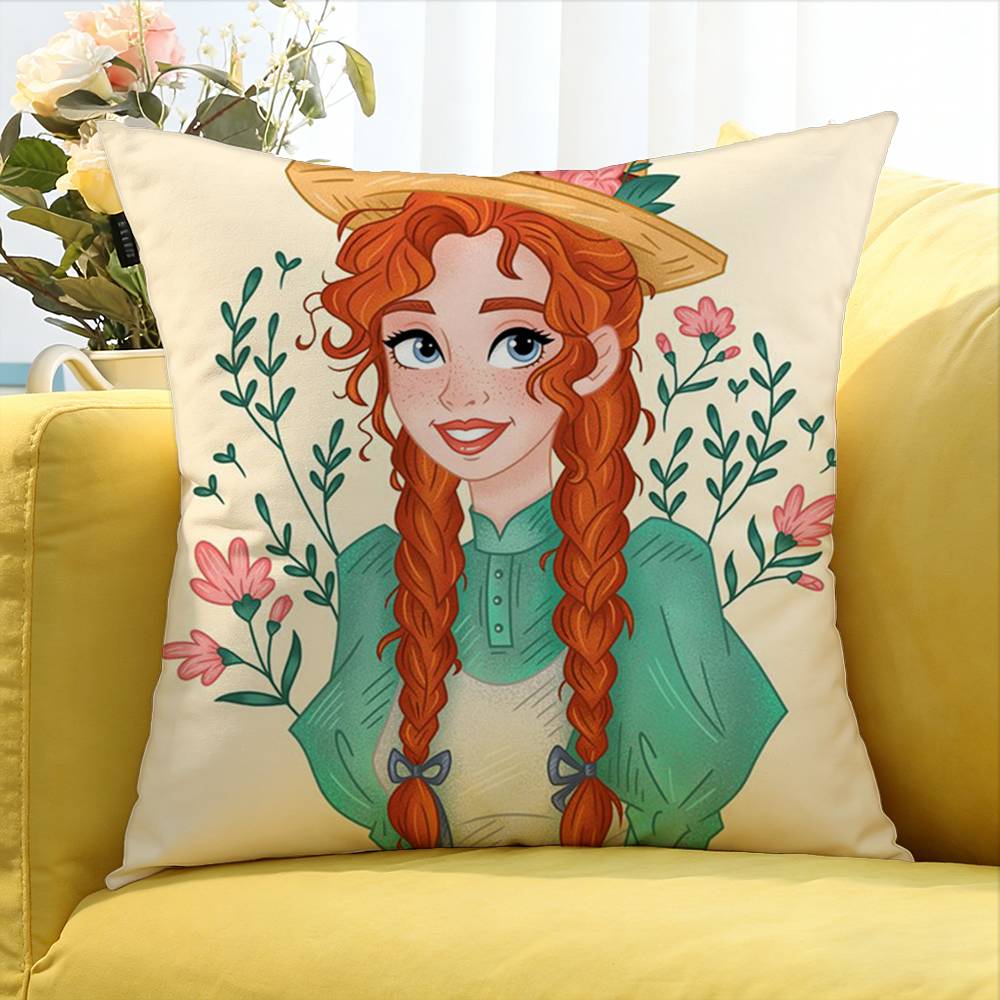 Anne Of Green Gables Various Sizes Square Pillow Case For Car Home Bedchamber Decor