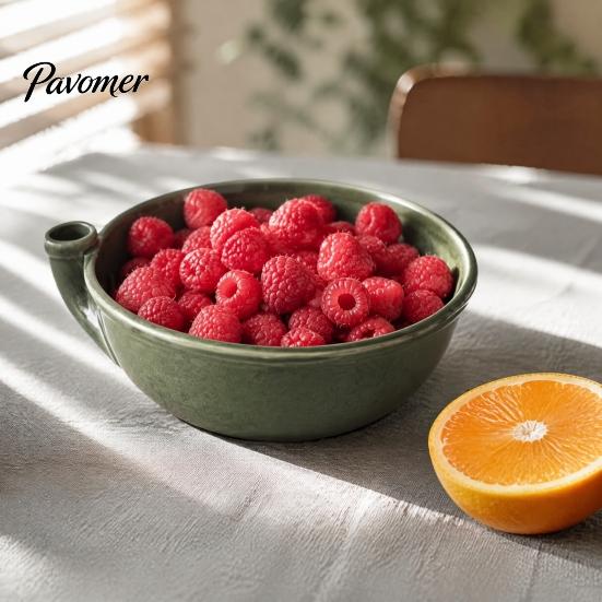Blumenförmige Obstspülschale, sich selbst drehende Beerenwaschschale, 360-Grad-Wirbelreinigung und elegantes Servieren für Kräuter, Abtropf-Spinner, Keramik