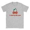 I Cherryish You Unisex T Shirts  Novelty Tees Short Sleeve Round Neck TShirt Pure Cotton Gift Idea Tops