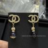 Classic Bi-Color Pearl & Black Bead Dangle Earrings: Versatile, Light Luxury Style