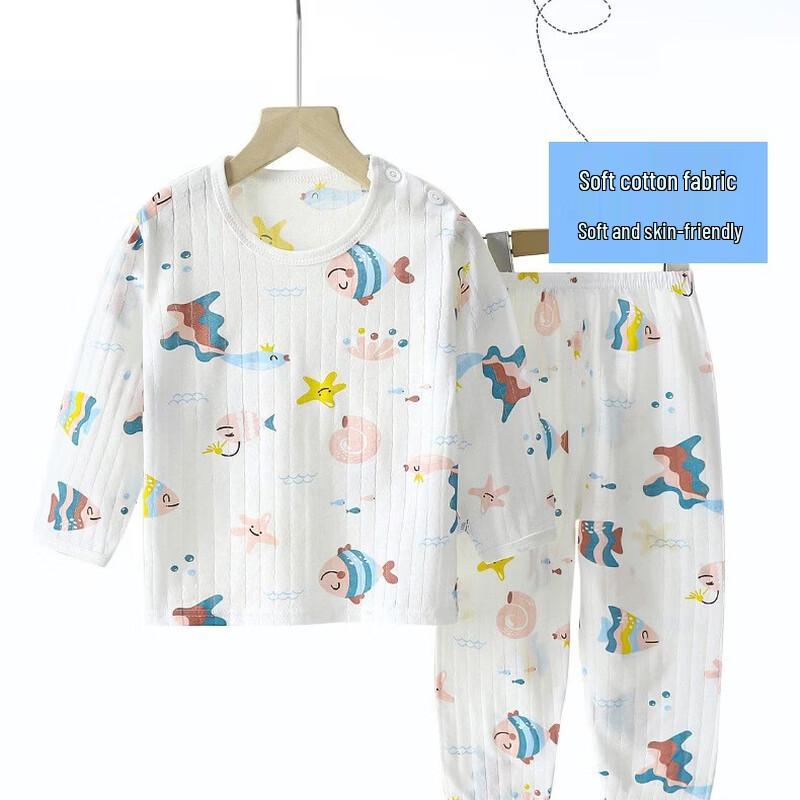 

YUZHAOLIN Kids Summer Thin Cotton Loungewear Set 150