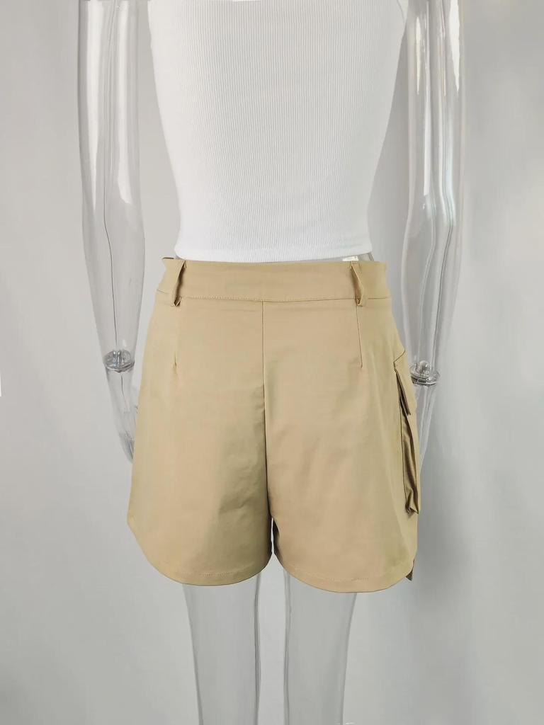 2024 Lässige Shorts mit hoher Taille und Taschen für Damen – Sommerausgabe