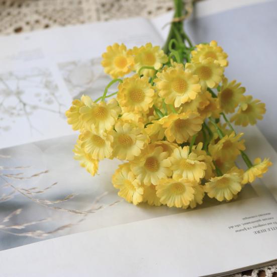 Artificial Flower Bouquet with Flexible Stems Lifelike Silk Faux Blooms for Forest-Themed Home Decor Maintenance-Free Wedding Centerpieces