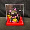 Solar-Powered Waving Maneki-neko Ornament, 2-Inch, Attracts Wealth for Office Desk or Cashier Counter Decoration