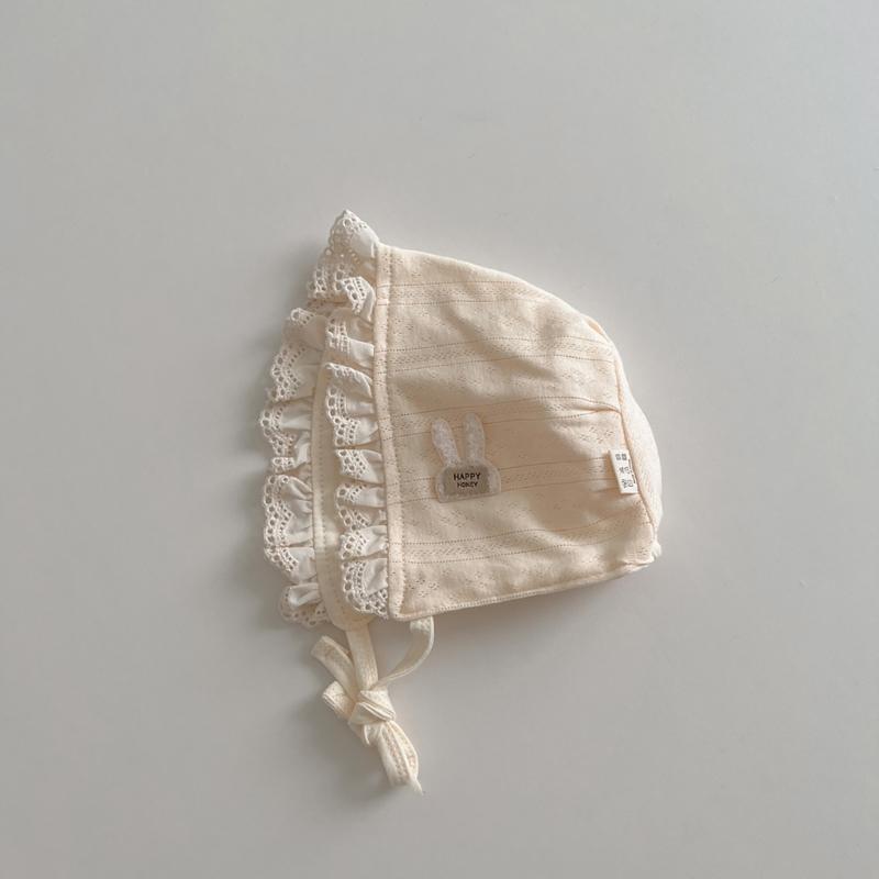Baby Spetsmössa i Vintagestil med Blom-/Kaninmönster Stilfull Babyhatt med Justerbart Band Lämplig för Pojkar & Flickor