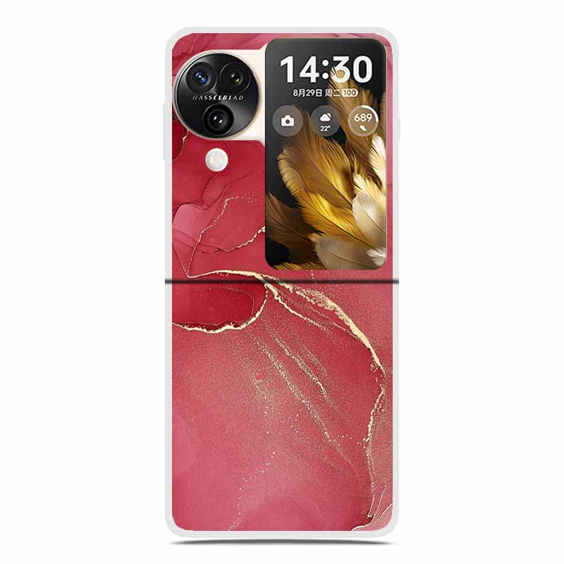 For Oppo Find N3 Flip 5G Cases Clear 6.8" Marble Hard TPU Back Cover For Oppo Find N 3 Flip Phone Cases Coque Fundas Bumper Etui
