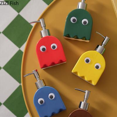 Söt Tecknad Spökseifdispenser Modern Kreativ Keramisk Handdesinfektionsflaska Lotionflaska Hotell Hem Badrumstillbehör