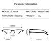 Anti-radiation Reading Glasses Men Half Frame Presbyopia Eyewear TR90 Spring Leg Eyeglasses Business Gafas Diopters +1.0 To +4.0
