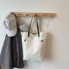 Canvas Bag Solid Color Large Capacity Student Handbag Women's Shoulder Bag Underarm Bag