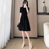 Minimalist High Waist Summer Dress With Pastiche Color Blocking For Women