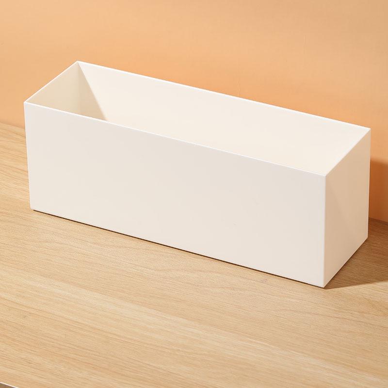 White Plastic Mirror Cabinet for Bathroom Storage – Rectangular, Slim Design for Cosmetics & Skincare