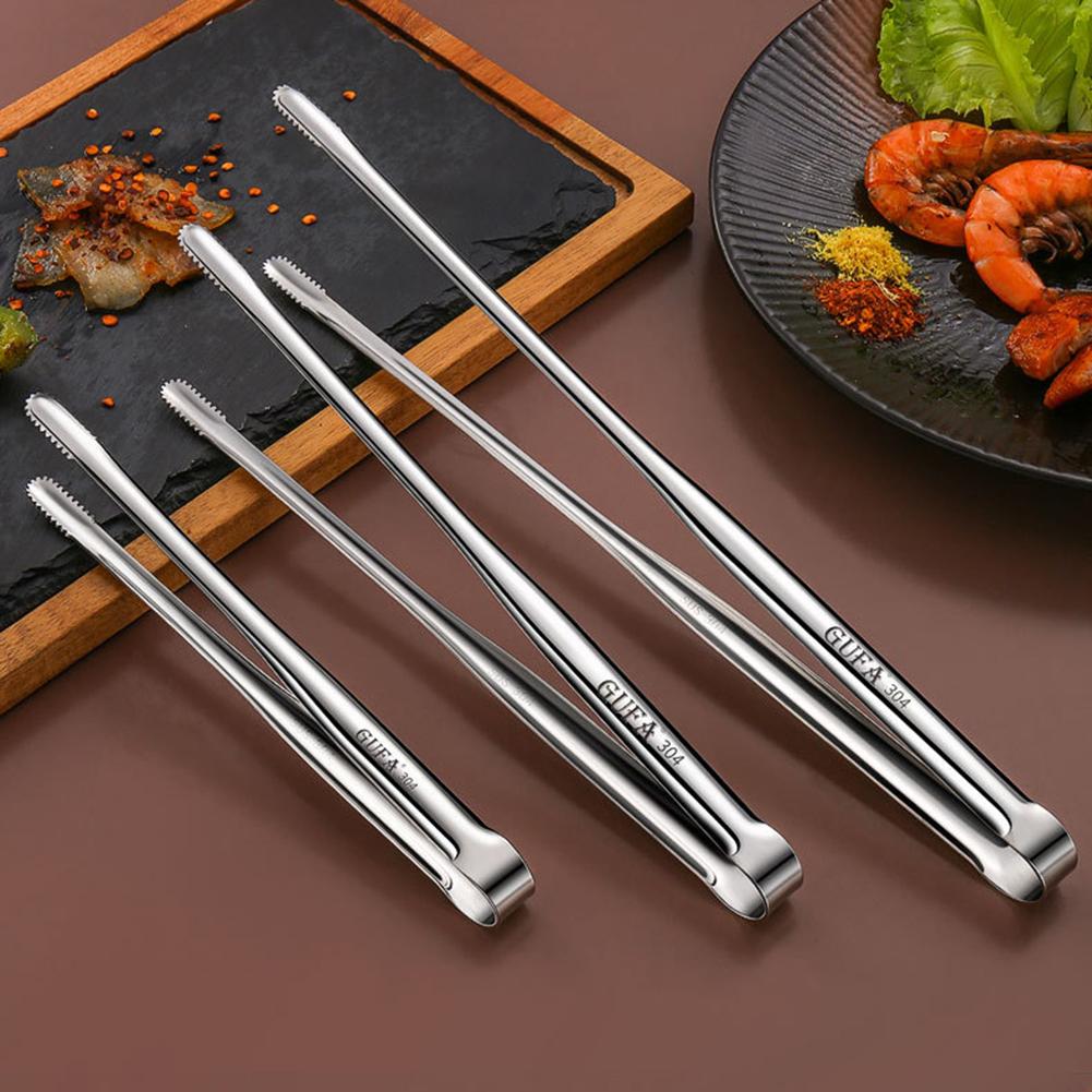 Food Tongs Stainless Steel Kitchen Tweezers Metal Serving Tongs Cooking Utensils for Salad Fish Steak Barbecue Buffet