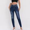 Puffanpop Women's High Waisted Skinny Jeans Raw Hem Trendy Slimming Denim Pants  Casual Y2K Pants