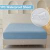 Solid Color Waterproof Bedsheet, Soft and Comfortable Bedding Mattress Protective Cover Suitable for Bedrooms, Guest Rooms, Fitted Sheet No Pillowcase
