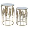 DKD Home Decor-DKD Home Decor Side Table Gold Metal Marble 42 X 42 X 65.5 Cm