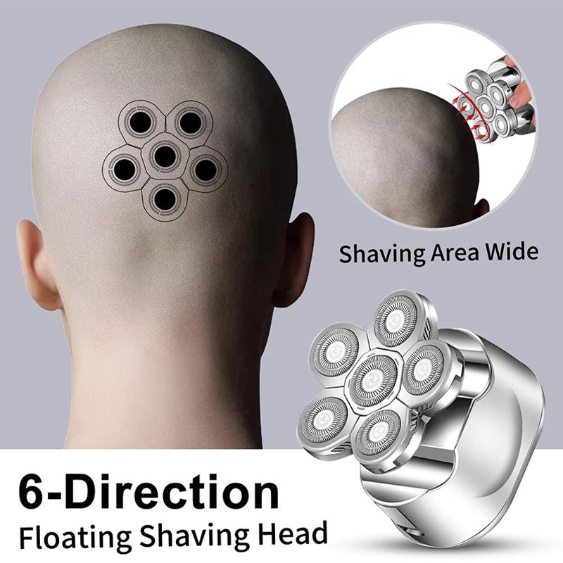 6 IN 1 6 Blades Electric Shaver Men Hair Beard Trimmer Rechargeable Electric Razor Men Face Shaving Machine Grooming Kit
