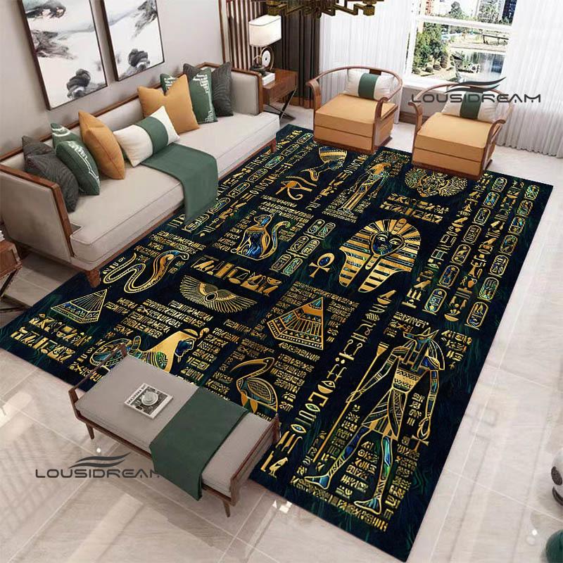 Kober s potiskem egyptských piktogramů Protiskluzový koberec koberce do obývacího pokoje předložka do předsíně dekorace do ložnice dárek k narozeninám