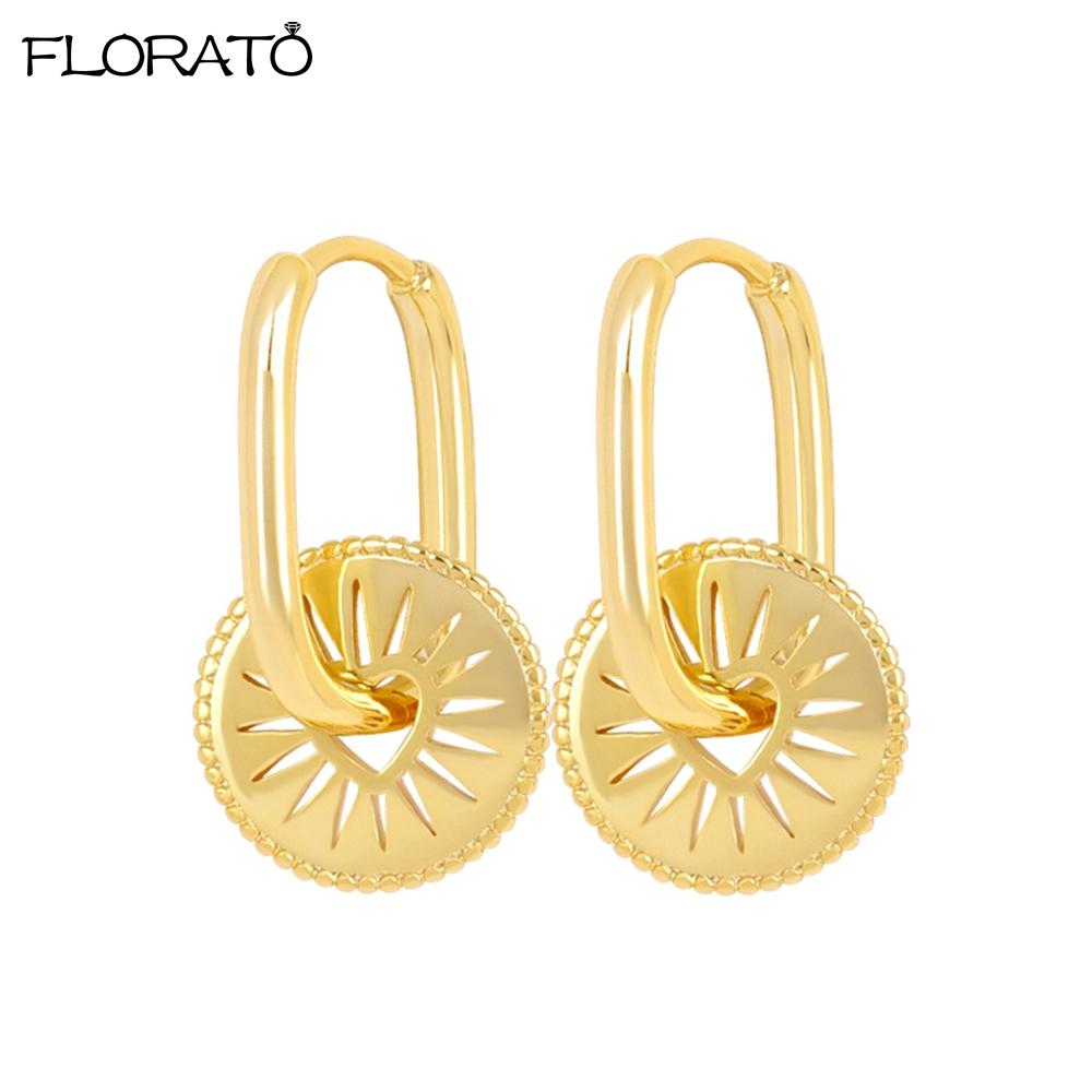 Vintage Gold Color Metal Drop Earrings 925 Sterling Silver Needle Geometric Pendants Hoop Earrings for Women 2026 New Jewelry