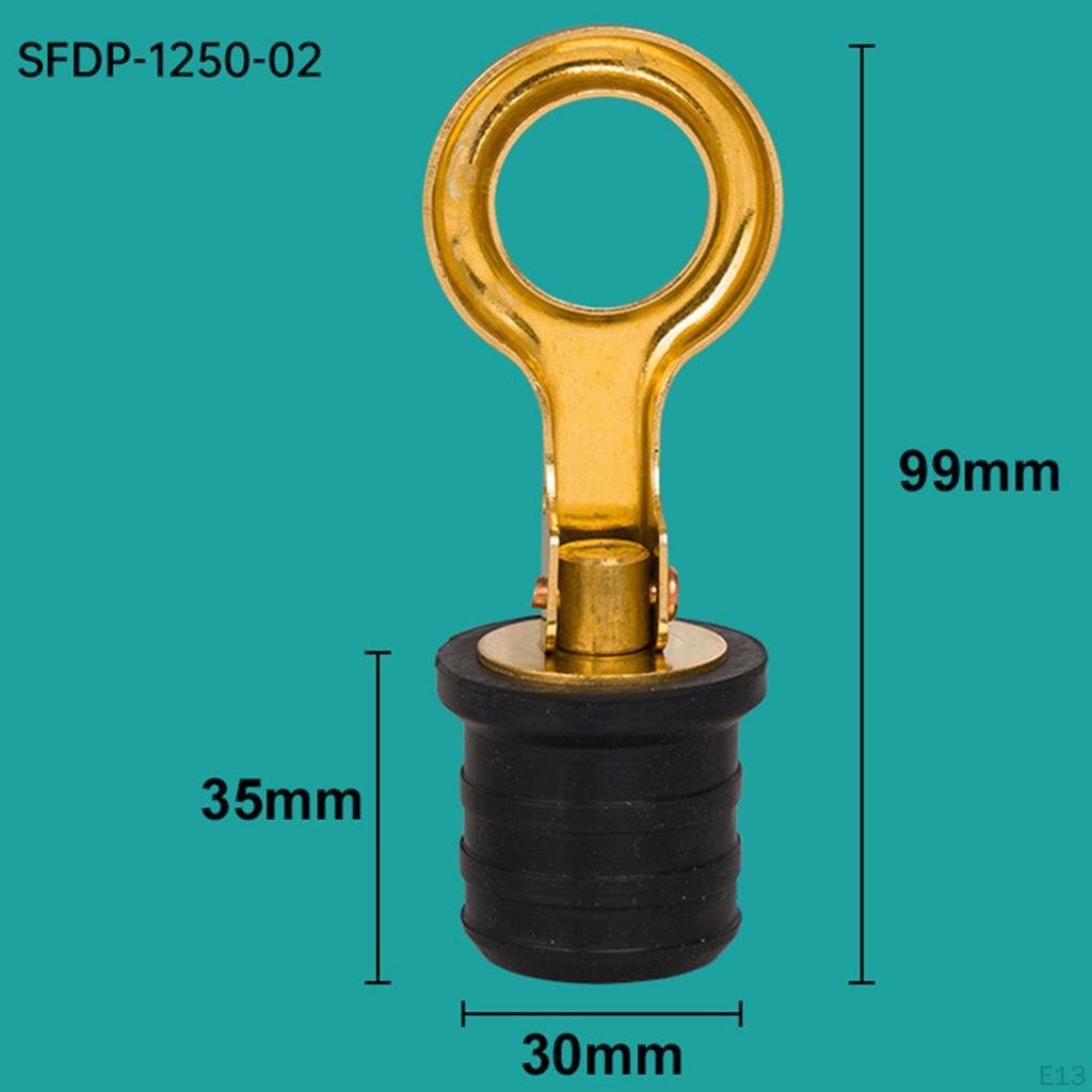 Brass Handle Drain Plug Boat Easy To Use, Accessories, Replaces Rubber with