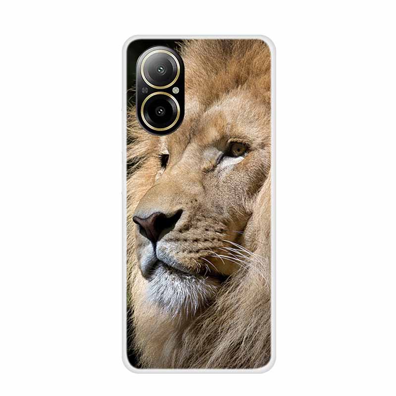 Soft Case For Realme C67 Painting Animals Luxury Silicone Phone Cover for Realme C 67 Protector Transparent Shell Clear Cases
