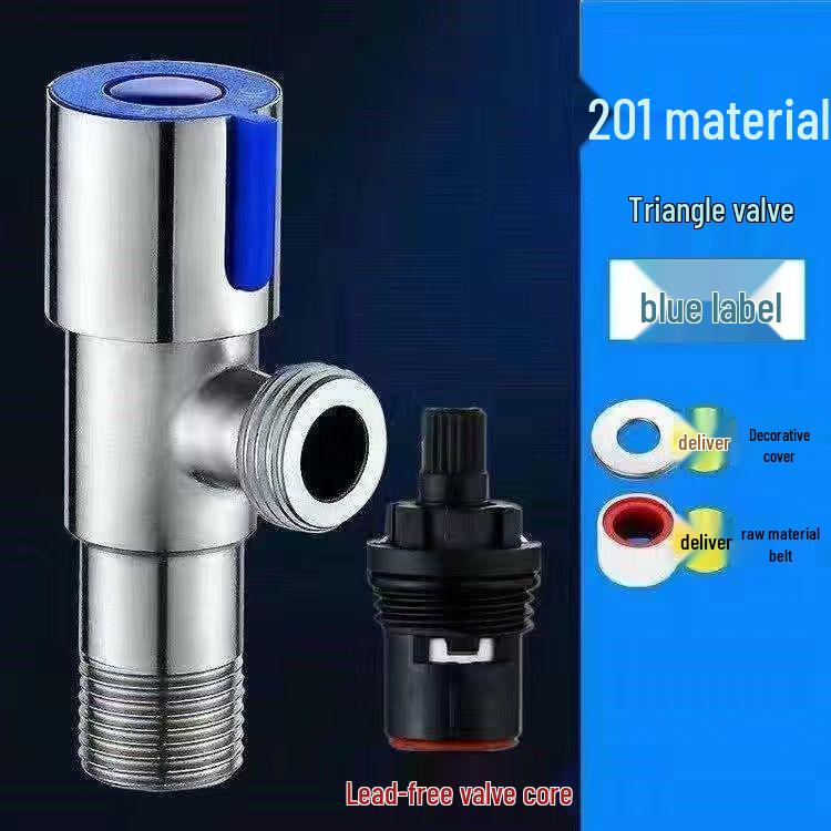 304 Stainless Steel Double Outlet Angle Valve Splitter for Washing Machine