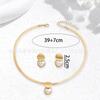 Elegant Clavicle Geometric Heart Pendant Necklace Earrings Jewelry Set French Retro Women'S Suit Batch
