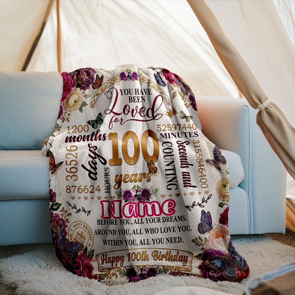 Outdoor Customize Blanket Celebrate 100 Years Of Love And Memories Perfect For Milestone Birthdays Anniversary Gifts Or Special Occasions Soft