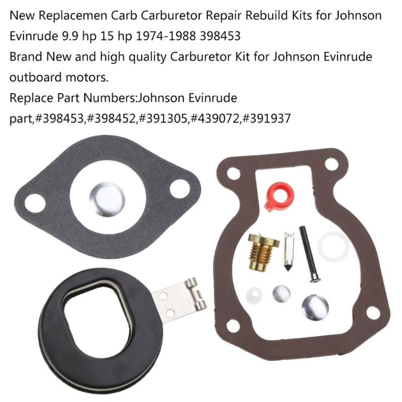 Carburetor Rebuild Carb Repair Kit For 9.9 for Hp 15 hpHP 398453 Carburetor Repa