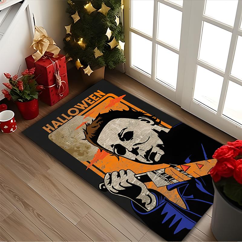 1pc Area Rug Appropriate for Office, Vintage Horror Halloween Carpet, Versatile Printed Chair Rug, Durable Home Sofa Carpet