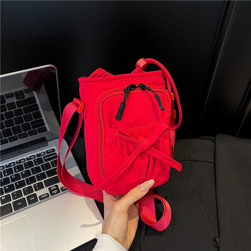 Mobile Phone Bag Summer Outdoor Lightweight Bow Bundle Messenger Bag Waterproof Thermal Insulation Kettle Bag Women'S Shoulder Bag