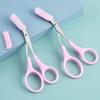1Pc 3 Colors Stainless Steel Eyebrow Trimmer Scissors with Comb Professional Eyebrow Trimmer Scraper Face Care Tool for Beginner