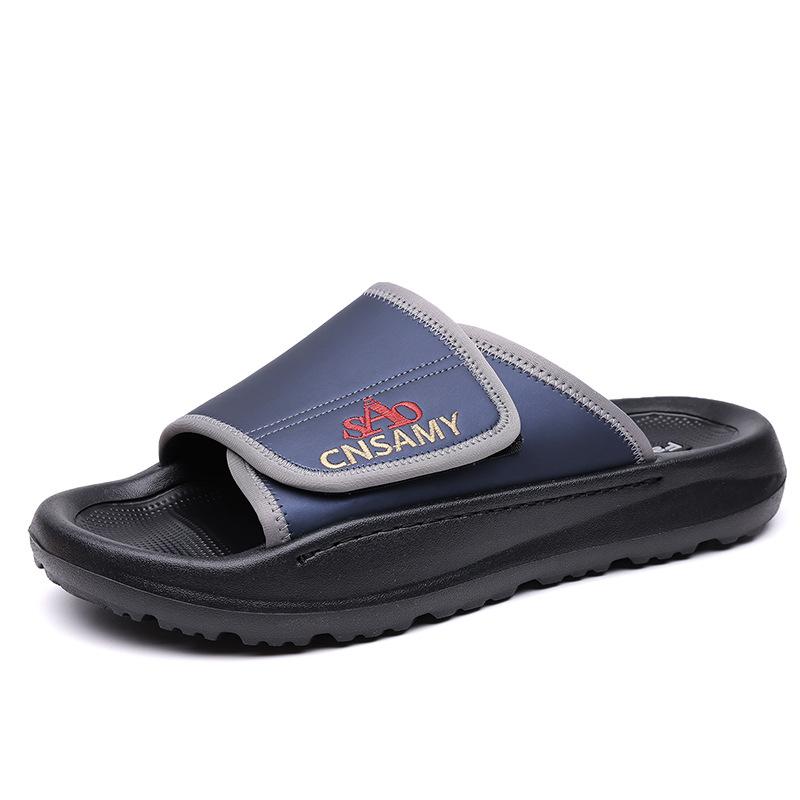 Fashion Men's New Summer Slippers Casual Beach Shoes Non-slip Soft Soles Lightweight Hand-stitched Comfortable Outdoor Slippers for Man