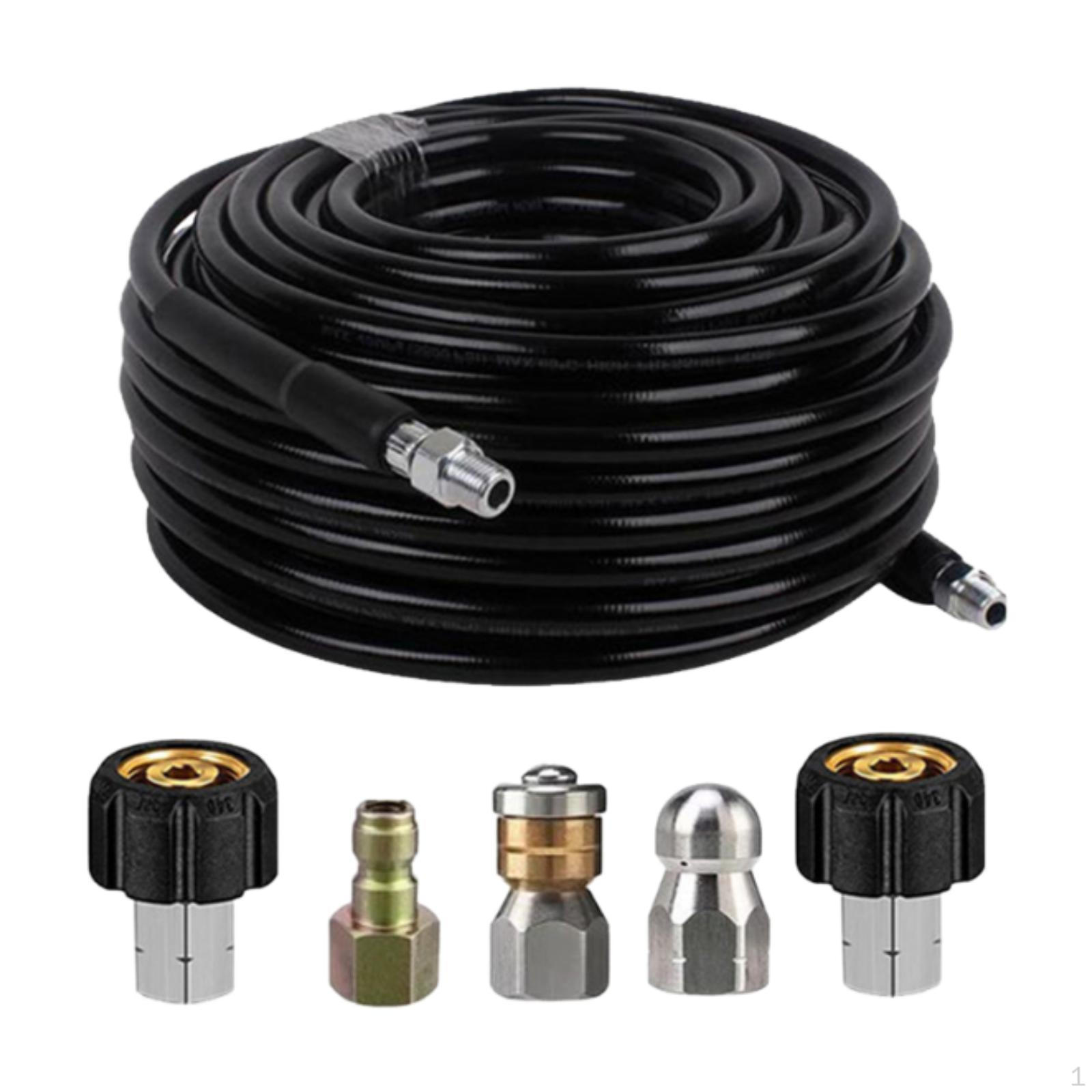 

Drain Cleaner Hose Sewer Jetter Kit Pressure Washer Parts Replacement Flexible Metal Material Style D