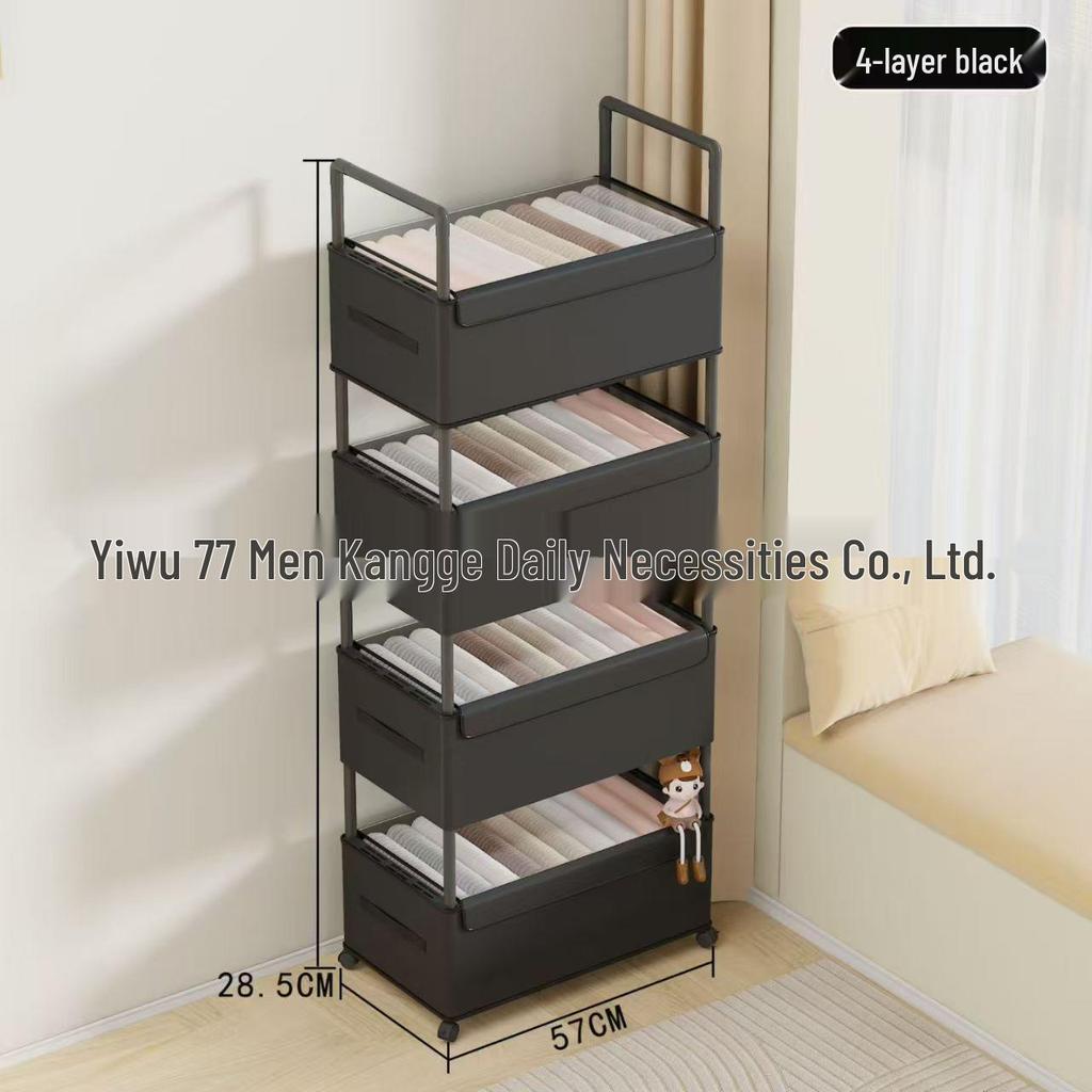 Cross-Border Multifunctional Multi-Layer Organizer Shelf and Movable Lingerie Storage Cabinet