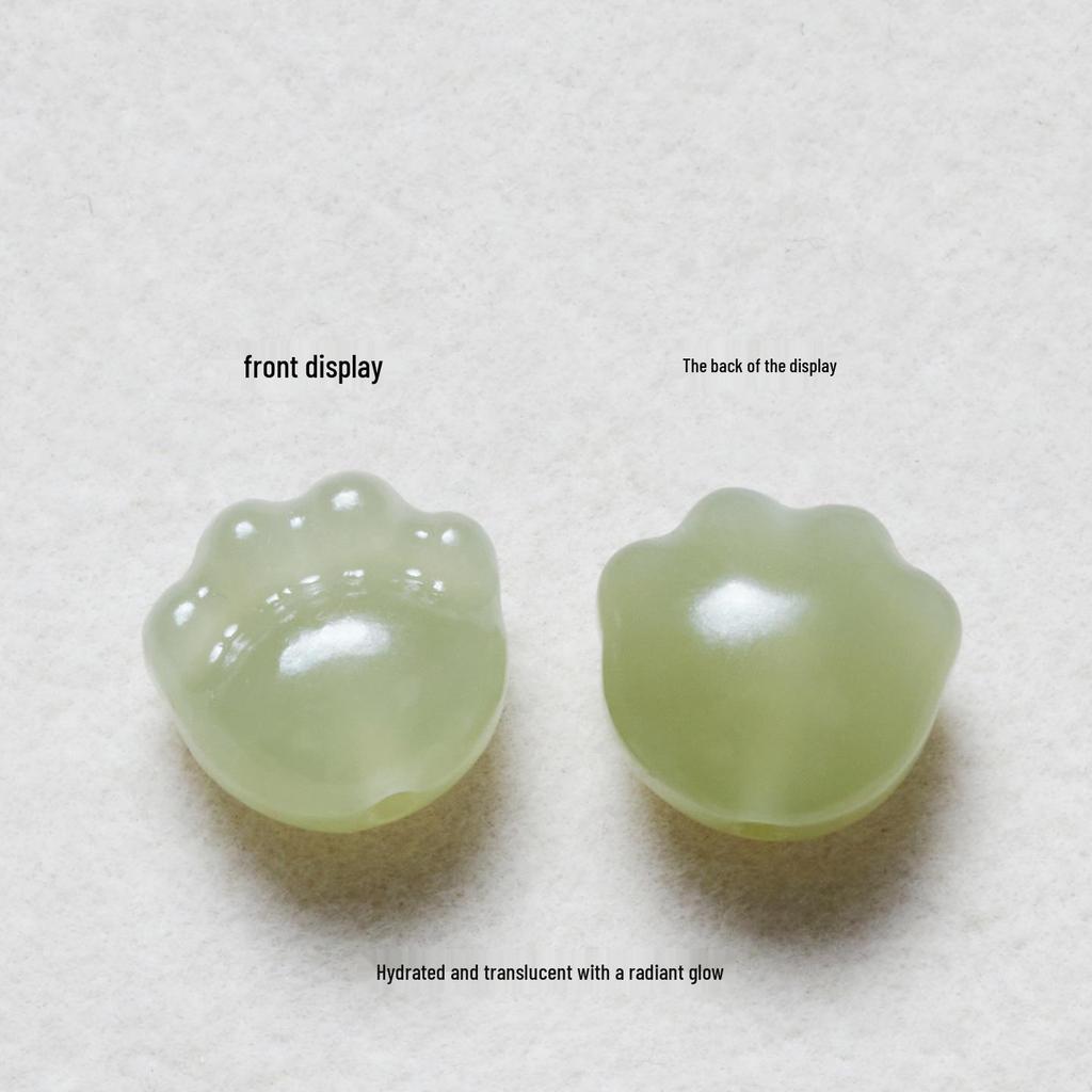 Natural Qinghai Hetian Jade Bear Paw Bracelet Accessory