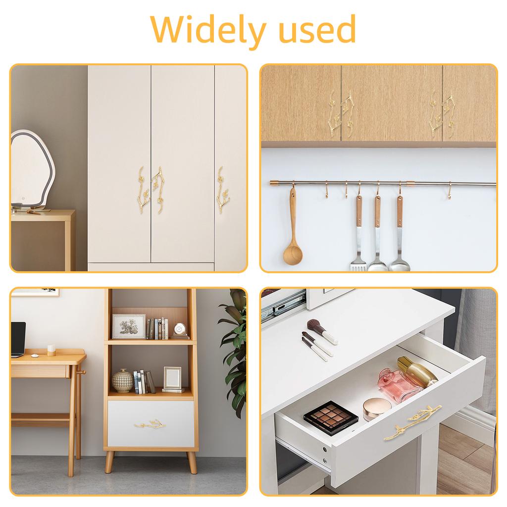 Massive Messing Schrankknöpfe Griffe Blumen Zweigförmige Dekorative Knöpfe Griffe Für Schrank Schublade Kommode Goldene Knöpfe Griffe